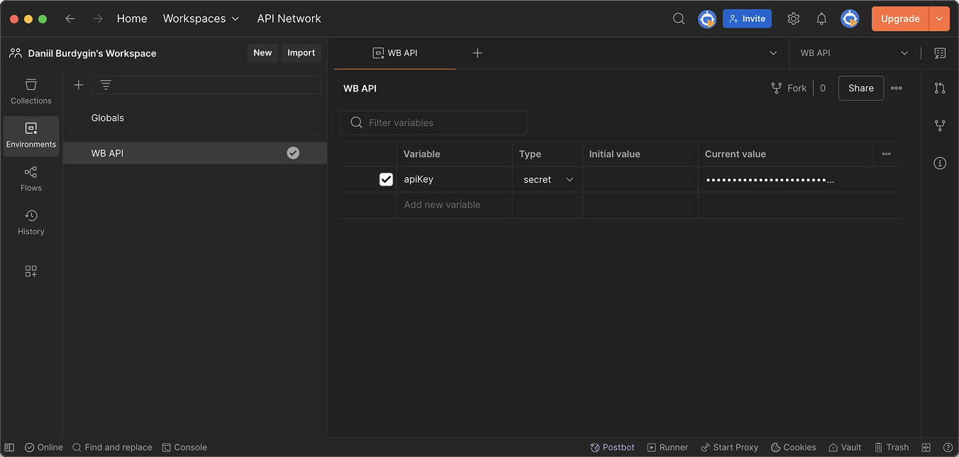 Postman_apiKey_WB_API